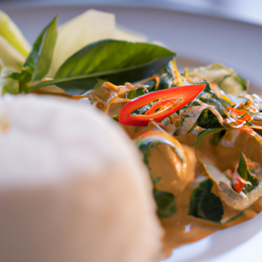 תיאור: קורס בישול מעשי בעיצומו, עם המשתתפים קוצצים ירקות ומערבבים סירים בהדרכת שף תאילנדי מנוסה.